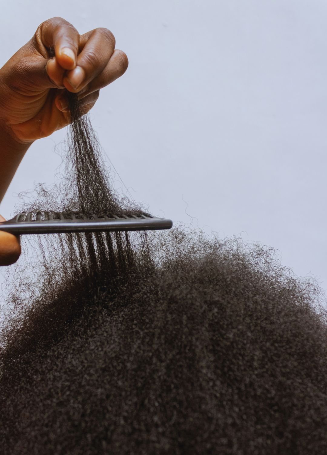 personne qui peigne des cheveux crêpus