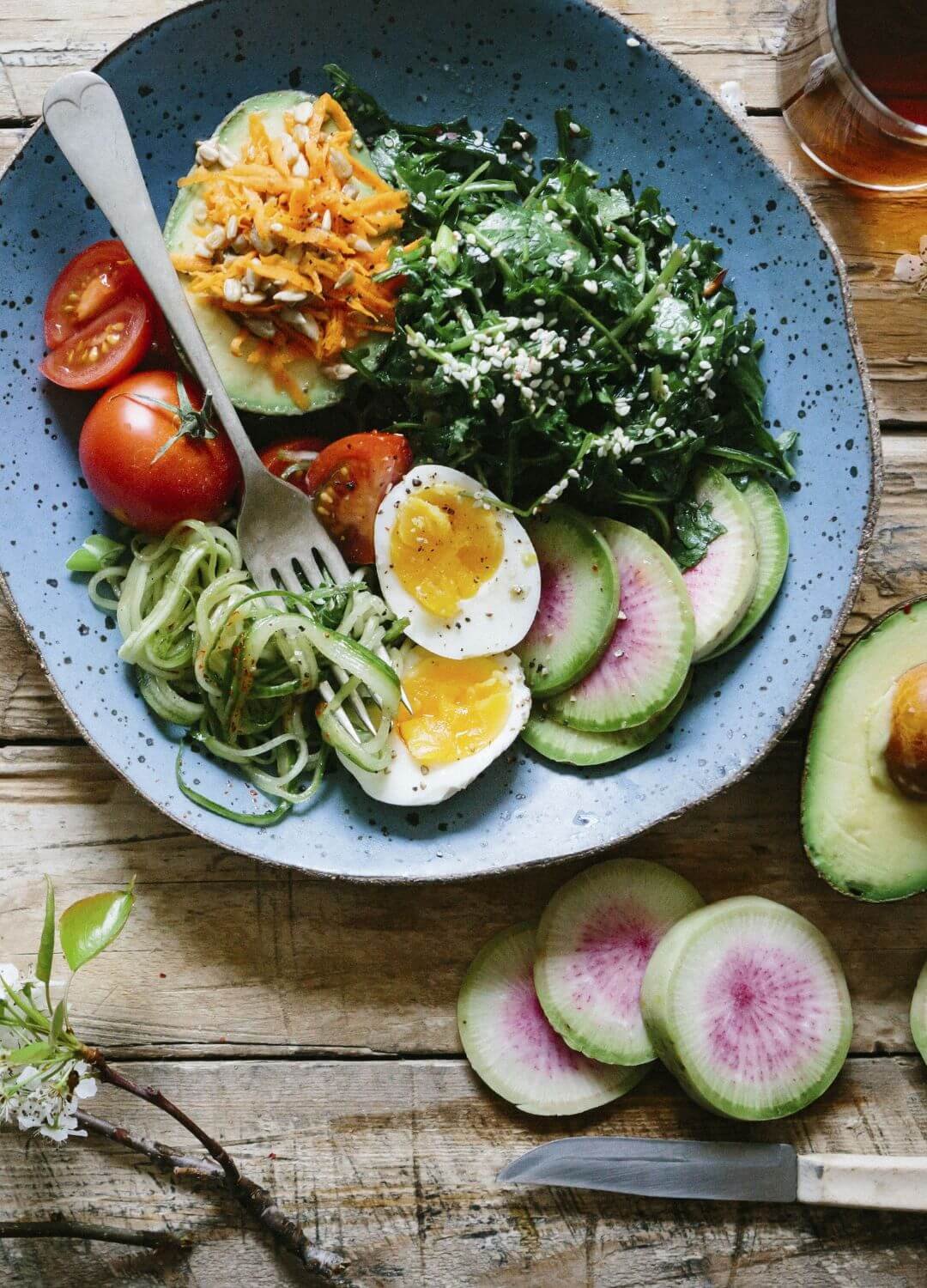 Assiette représentant un régime pauvre en glucides