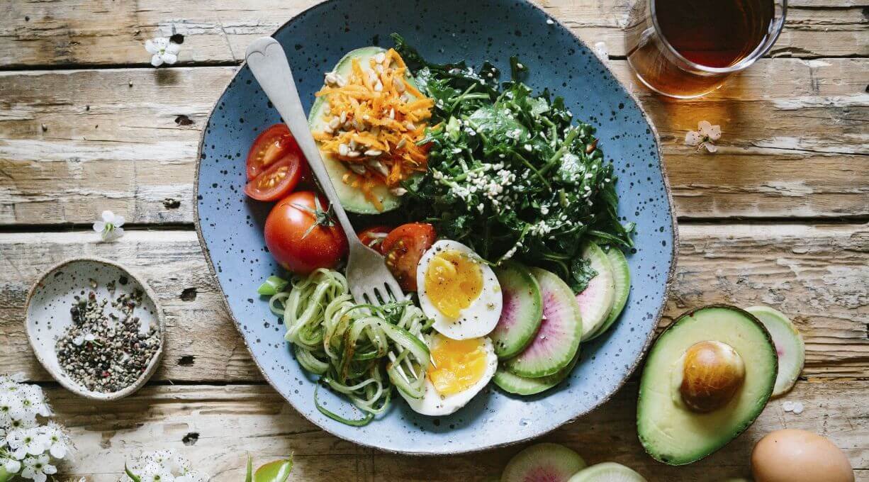 Assiette représentant un régime pauvre en glucides