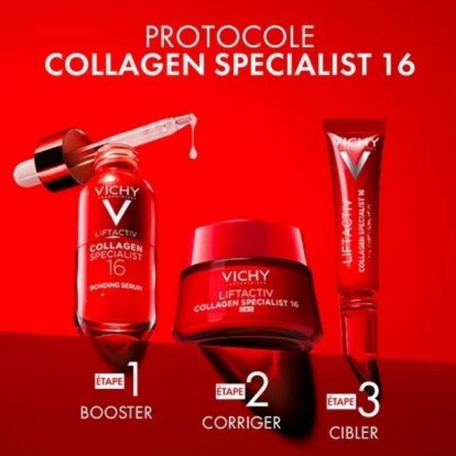 Image de 3 produits (sérum, crème jour et crème yeux) LIFTACTIV Collagen Specialist 16