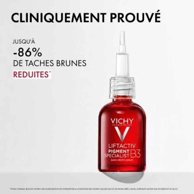 image du sérum liftactiv b3 anti-taches vichy et résultats sur les taches brunes